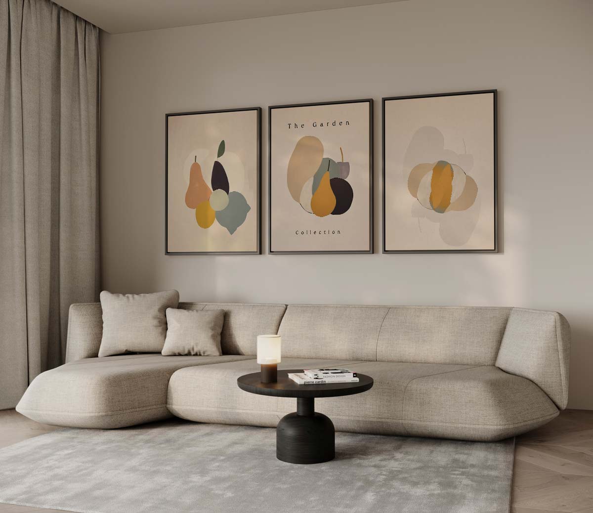 Fruitige modernistische collage Kunstwerk-canvas-dibond-plexiglas-wanddecoratie-WallArtistic