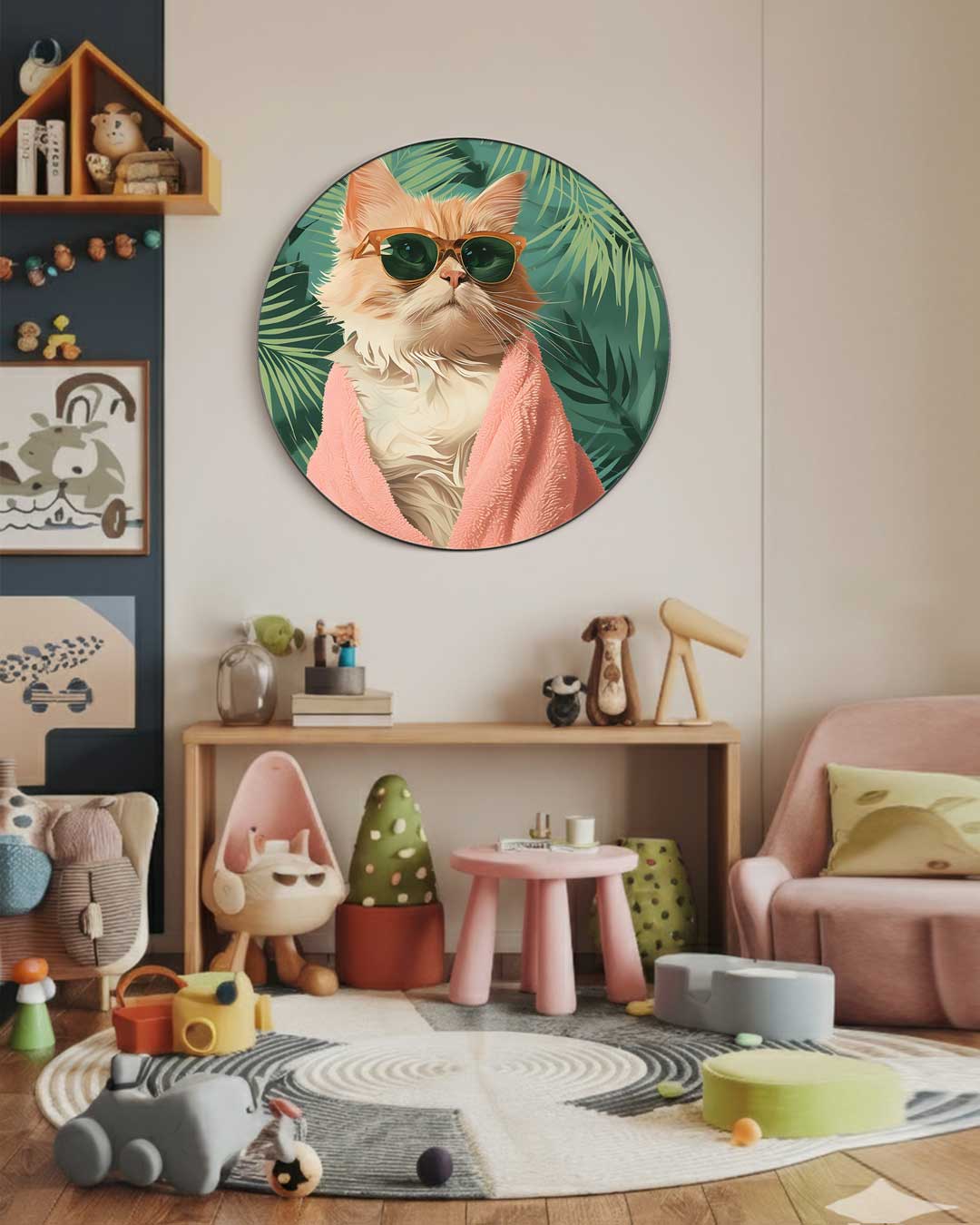 Tropische Kat Muurcirkel