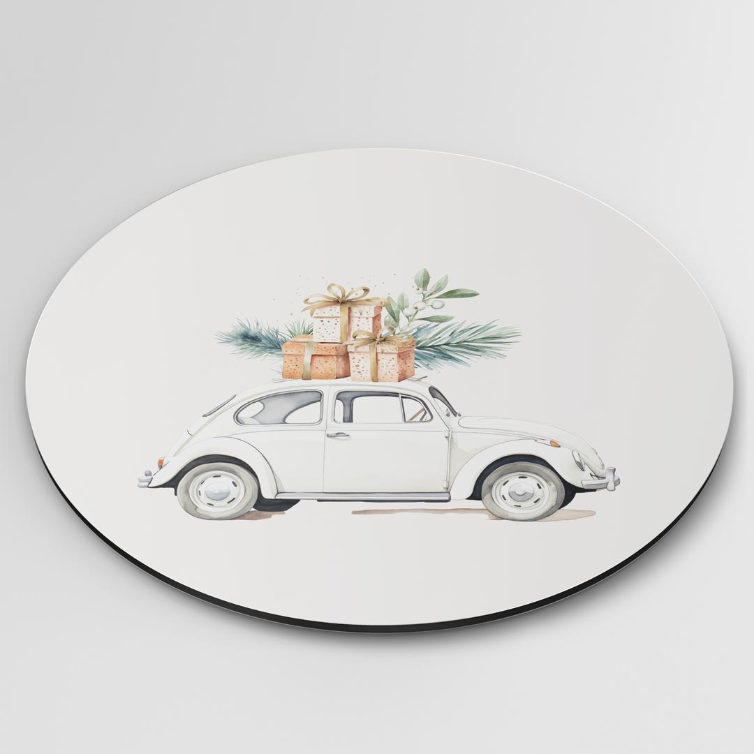 Vintage Kerstauto Muurcirkel