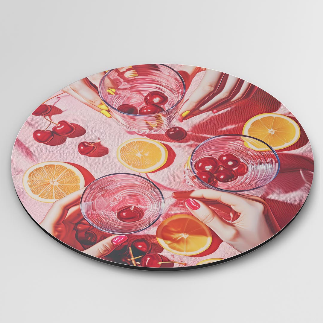 Zomerse Fruitdrinks Muurcirkel-WallArtistic