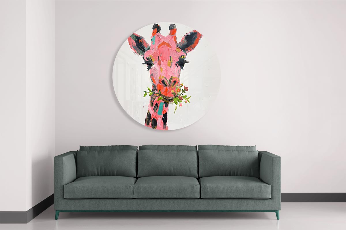 Vrolijke Giraffe Muurcirkel