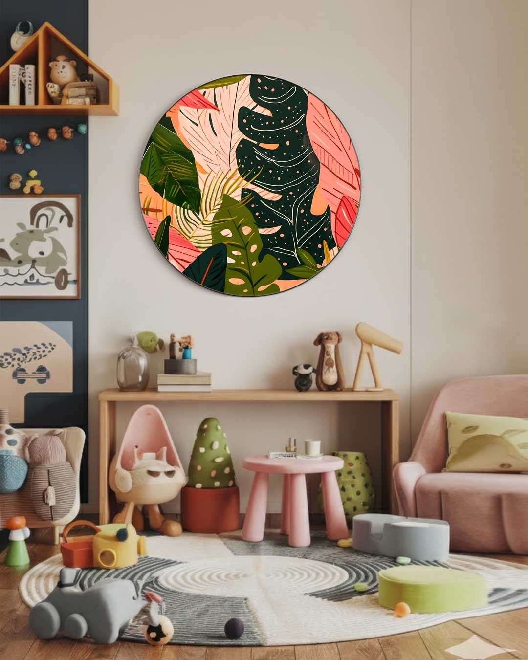 Tropische jungle muurcirkel