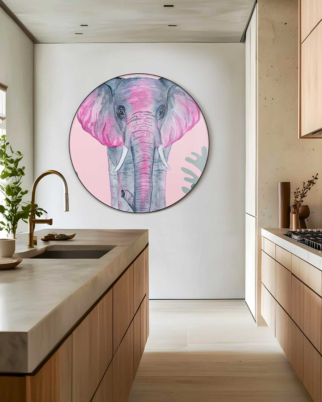 Dromerige Olifant Muurcirkel-WallArtistic