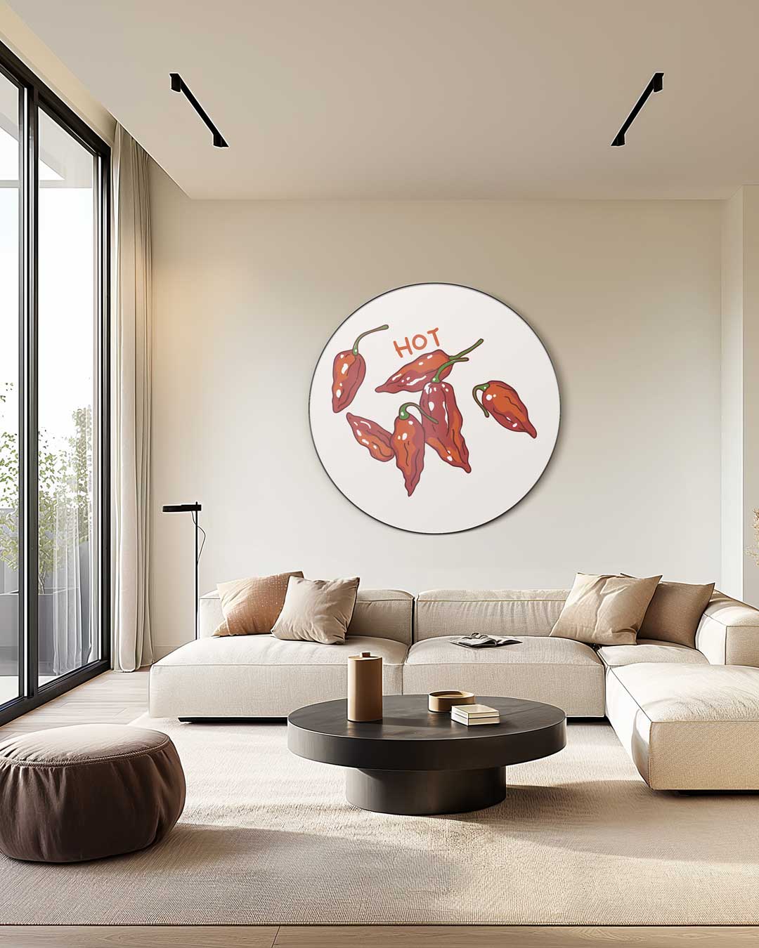 Vuurige Chili Peper Muurcirkel-WallArtistic