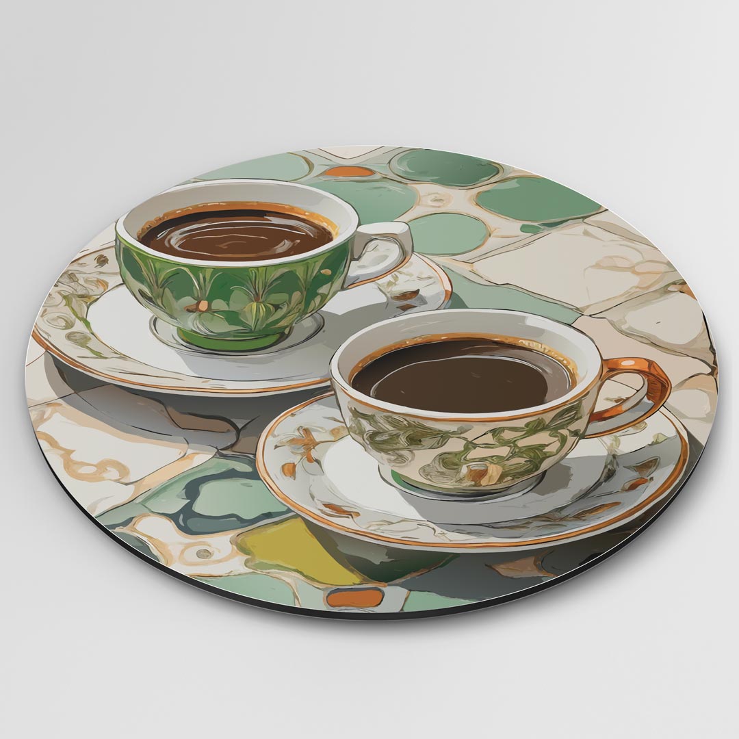 Stijlvolle Koffie Muurcirkel-WallArtistic