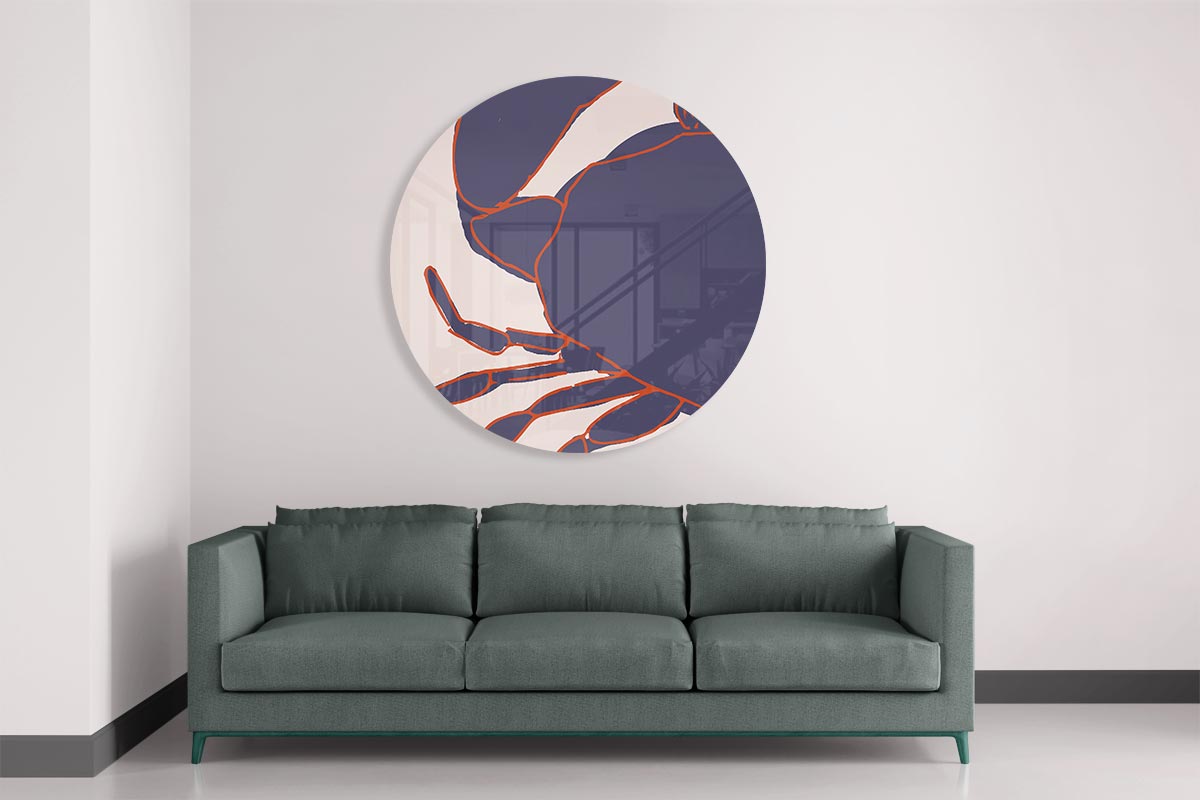 Stijlvolle Krab Muurcirkel-WallArtistic