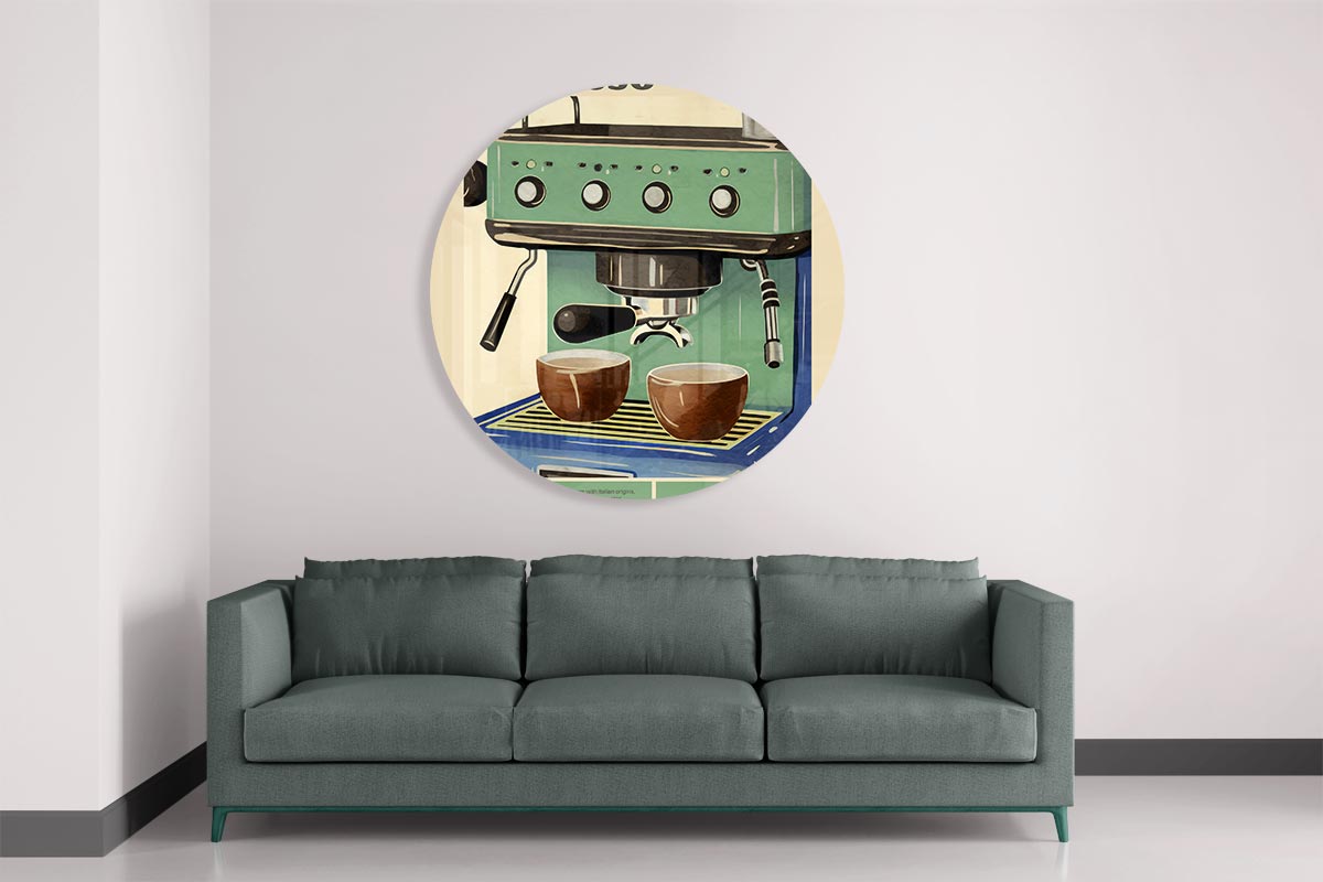 Vintage Espresso Muurcirkel-WallArtistic