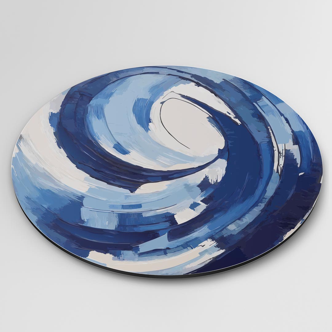 Draaiende Blauwe Vortex Muurcirkel
