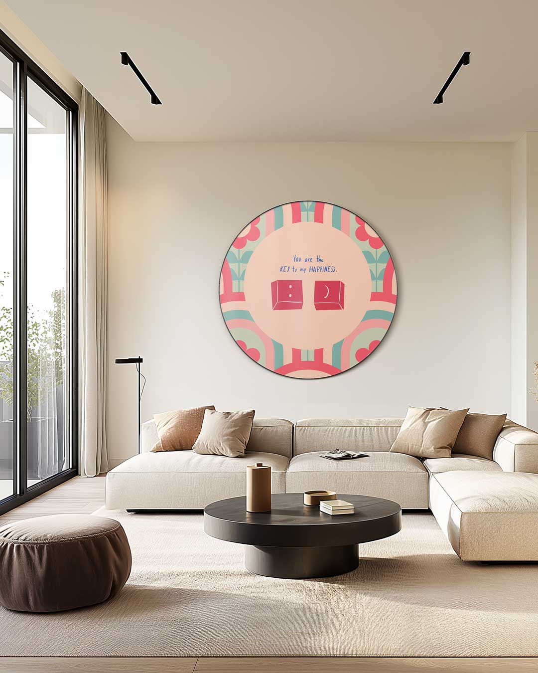 Retro Bloemen Muurcirkel-WallArtistic