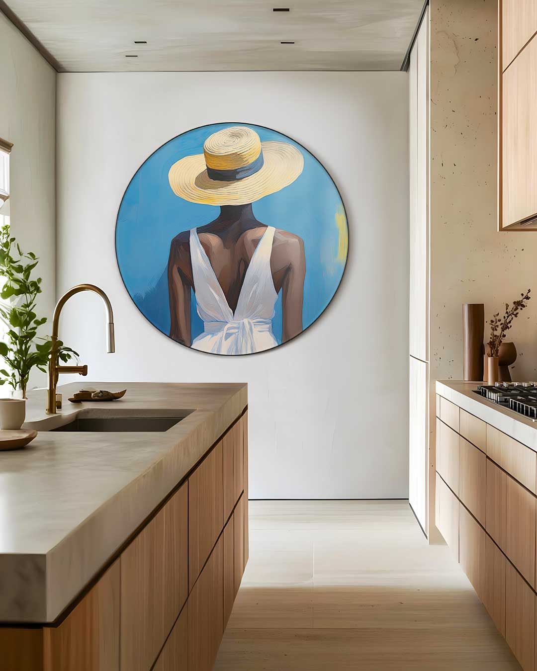 Zomerse Elegantie Muurcirkel-WallArtistic