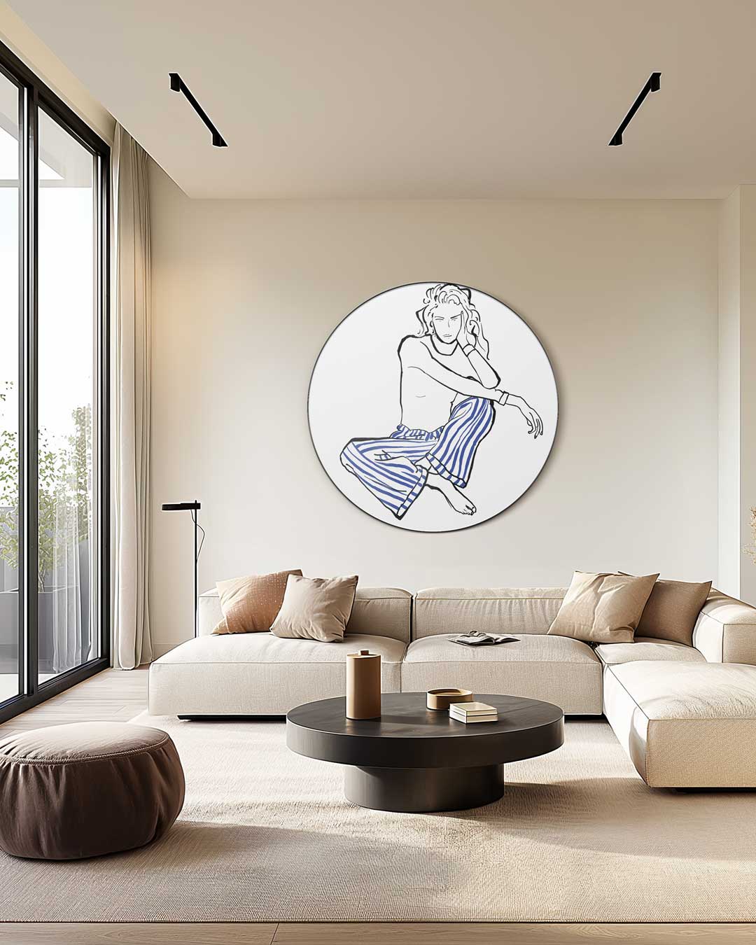 Moderne Vrouw Muurcirkel-WallArtistic