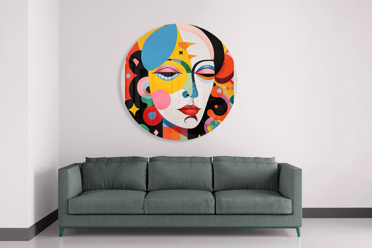 Vrolijke Geometric Muurcirkel-WallArtistic