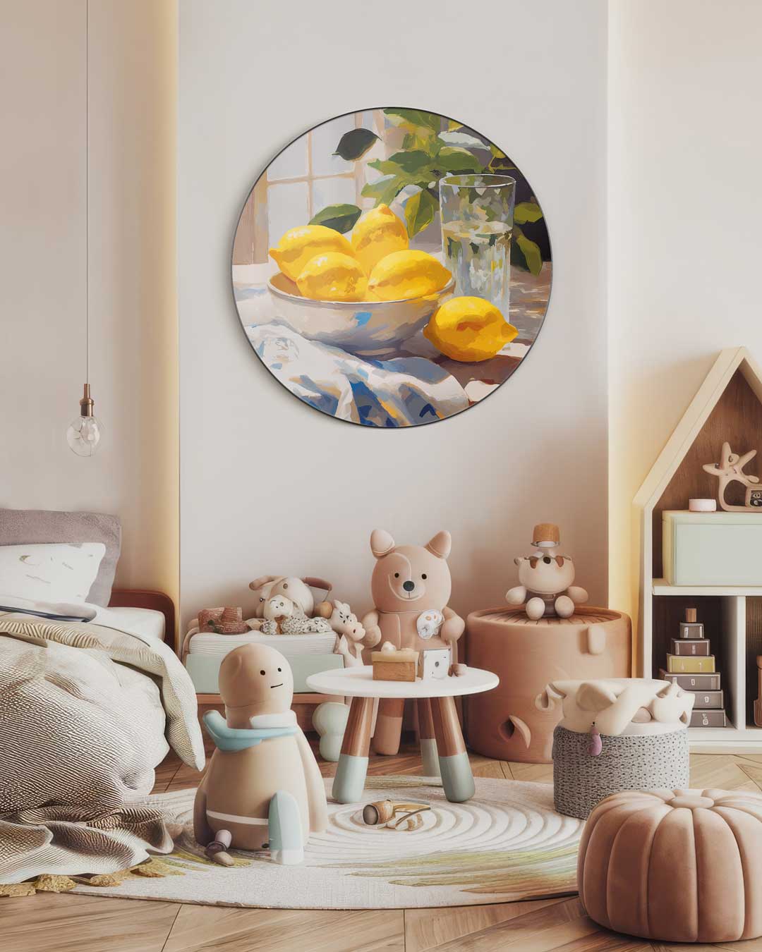 Zonnige Citrus Muurcirkel-WallArtistic