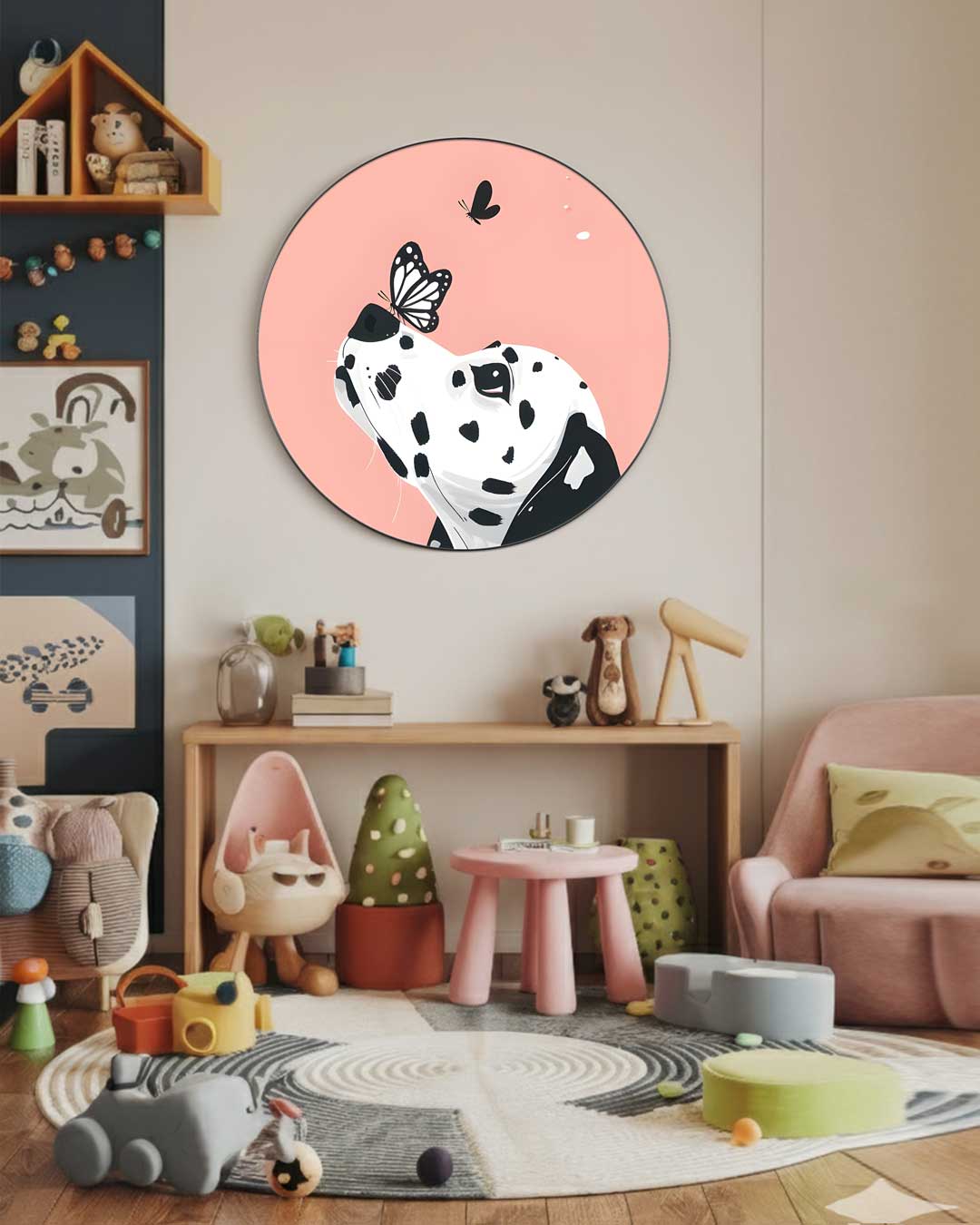 Dalmatier met Vlinders Muurcirkel