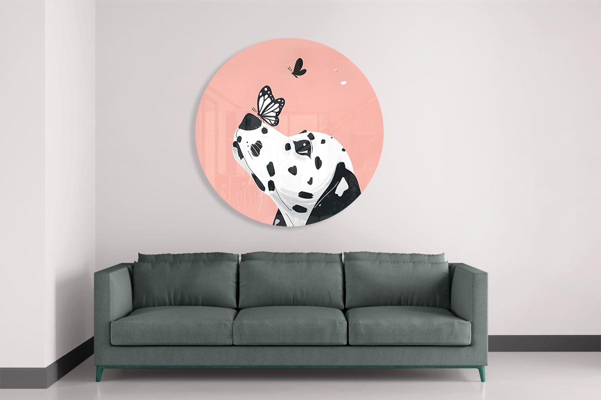 Dalmatier met Vlinders Muurcirkel