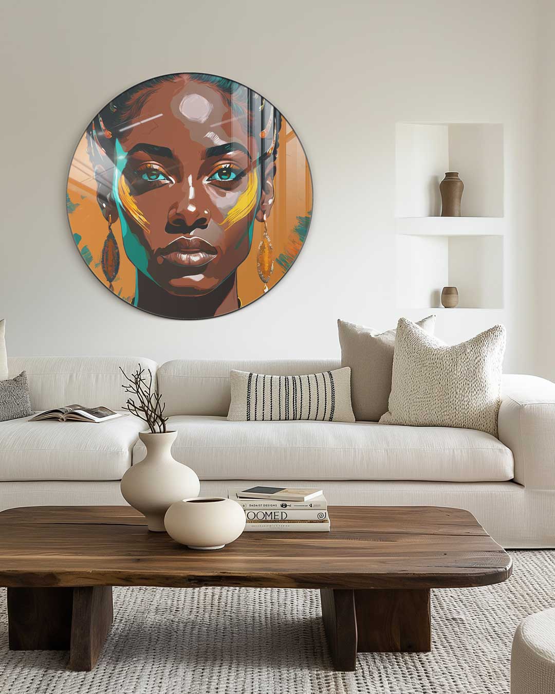 Krachtige Vrouwelijke Portret Muurcirkel-WallArtistic