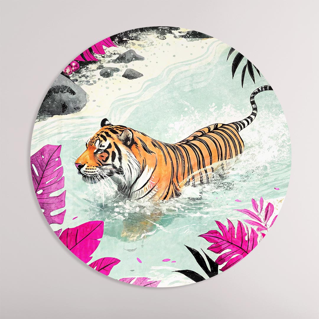 Droomachtige Jungle Tijger Muurcirkel