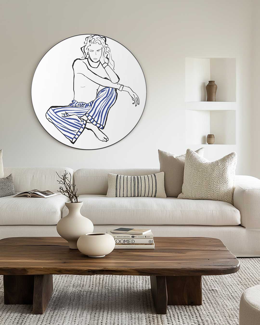 Moderne Vrouw Muurcirkel-WallArtistic