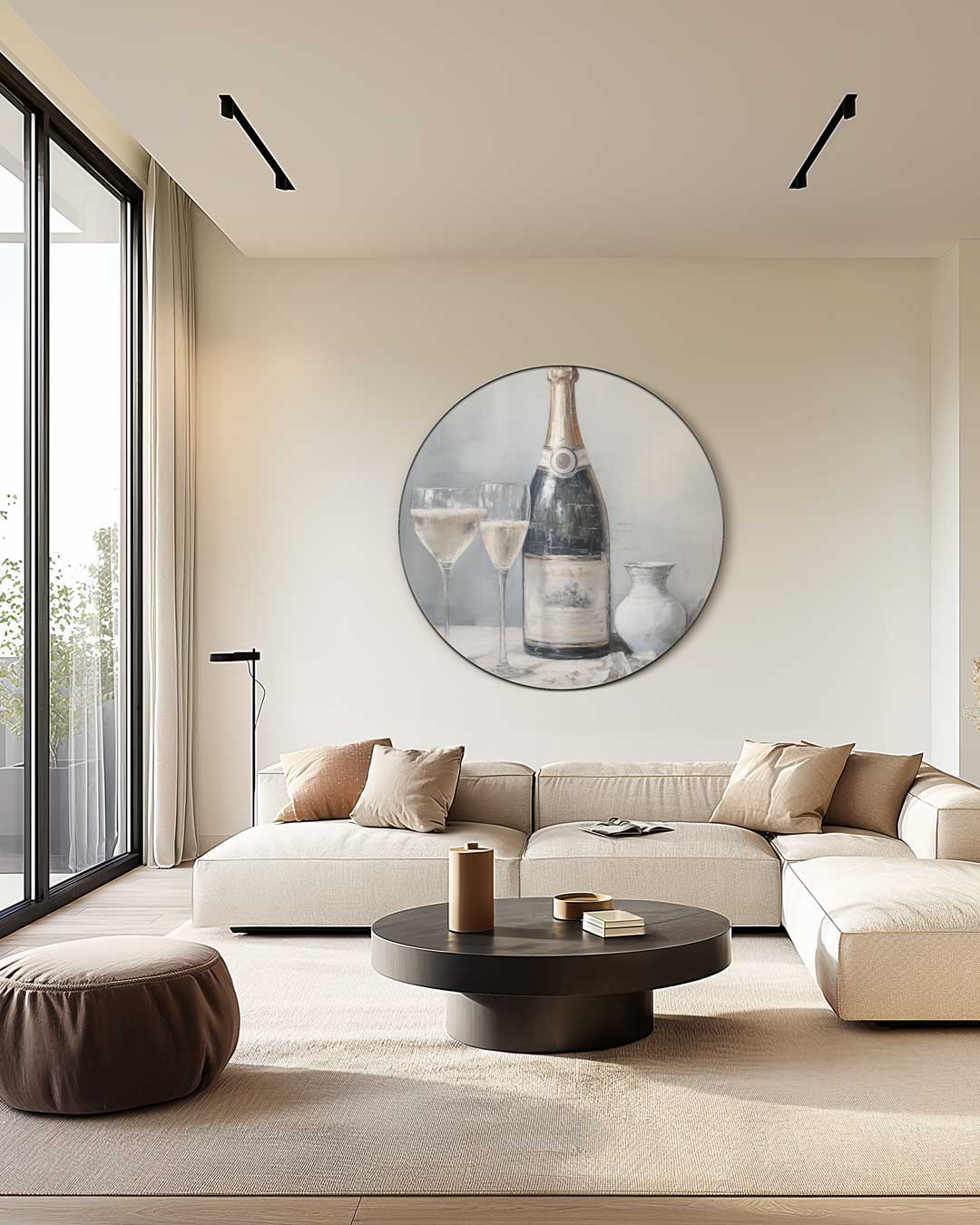 Elegante Champagnemoment Muurcirkel