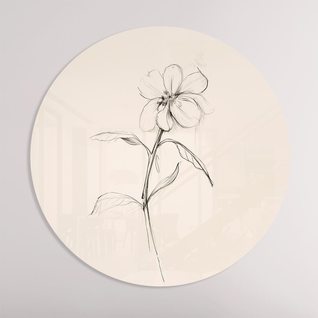 Elegante Bloem Muurcirkel