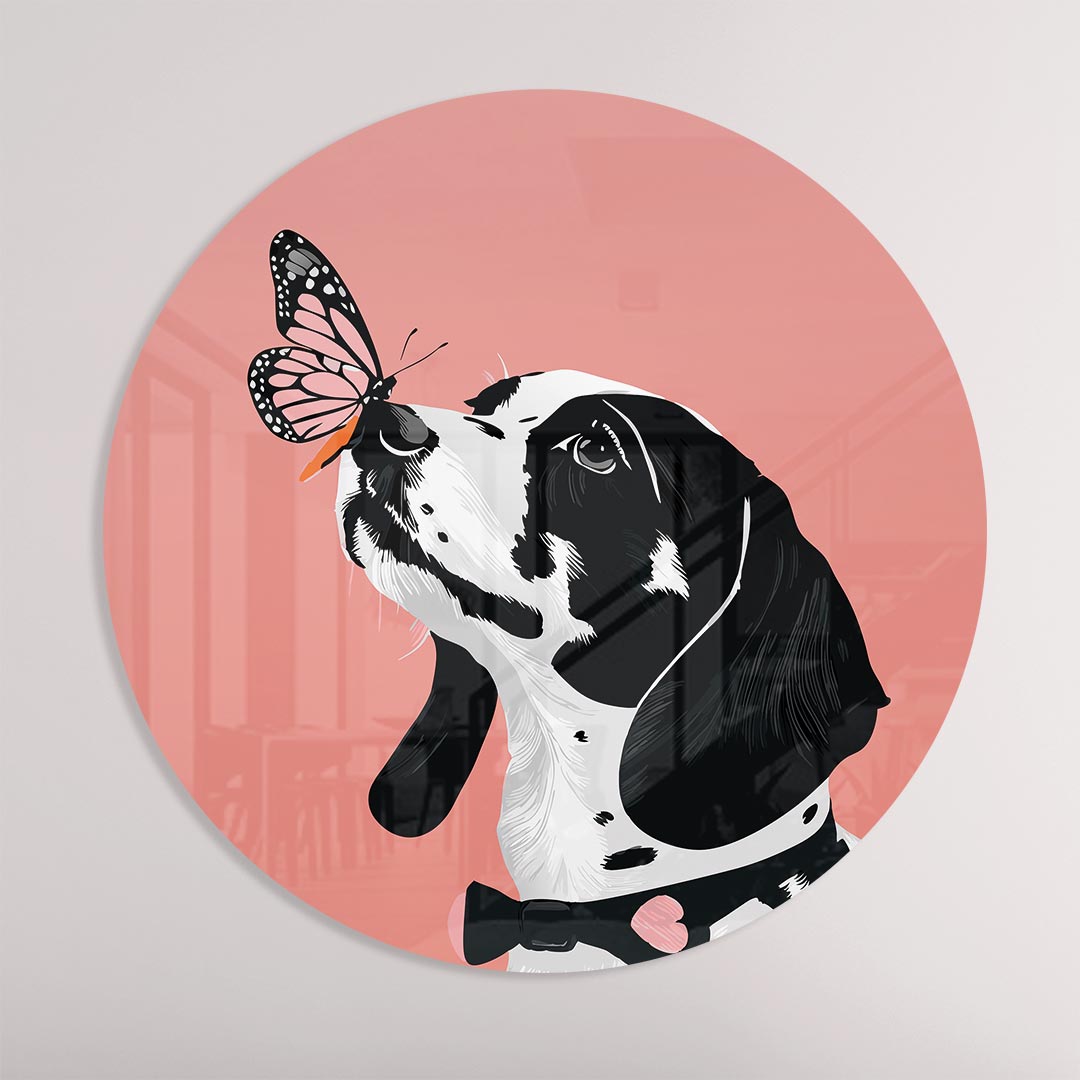 Dalmatiër Met Vlinder Muurcirkel
