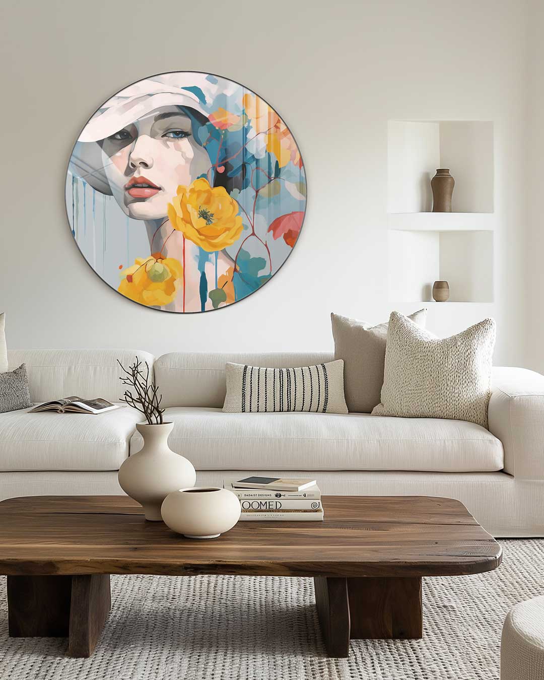 Vrouwelijke Elegantie Muurcirkel-WallArtistic