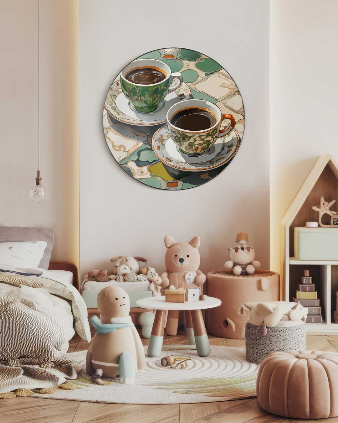 Stijlvolle Koffie Muurcirkel-WallArtistic