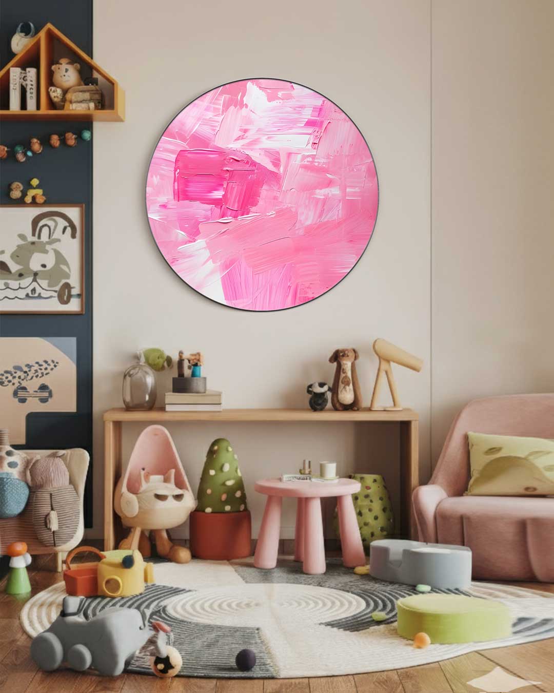 Romantische Roze Muurcirkel