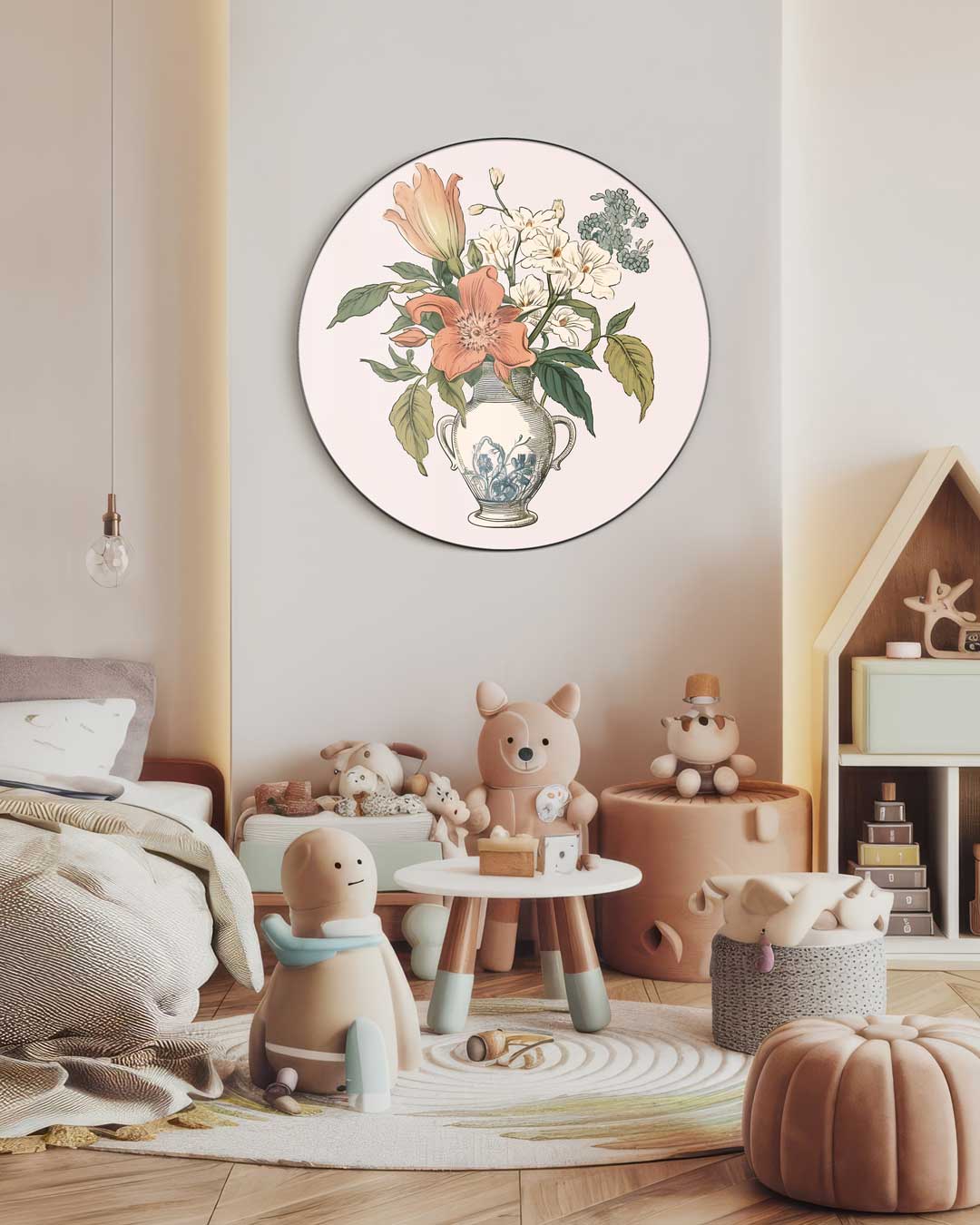 Elegante Bloemenvase Muurcirkel