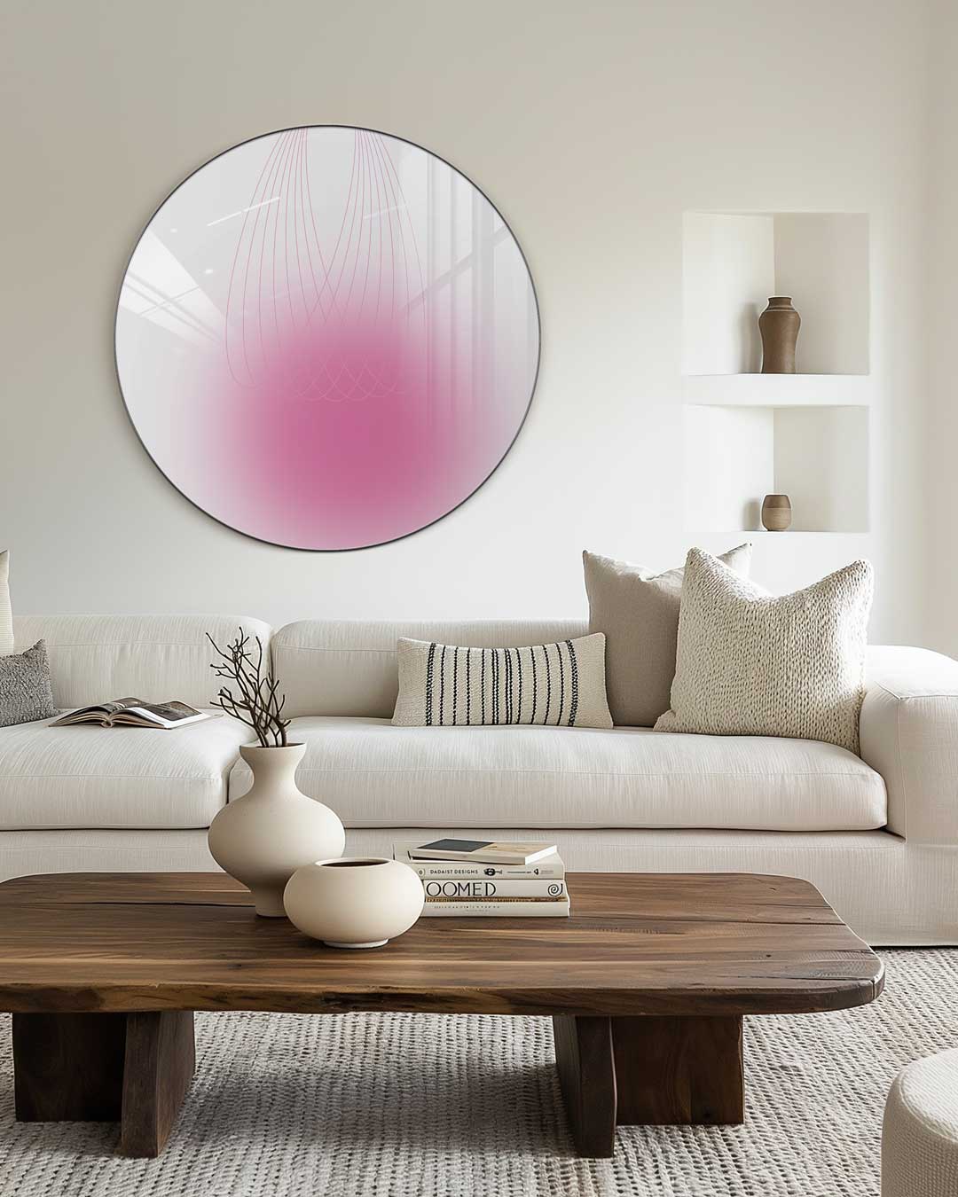 Vrolijke Roze Muurcirkel