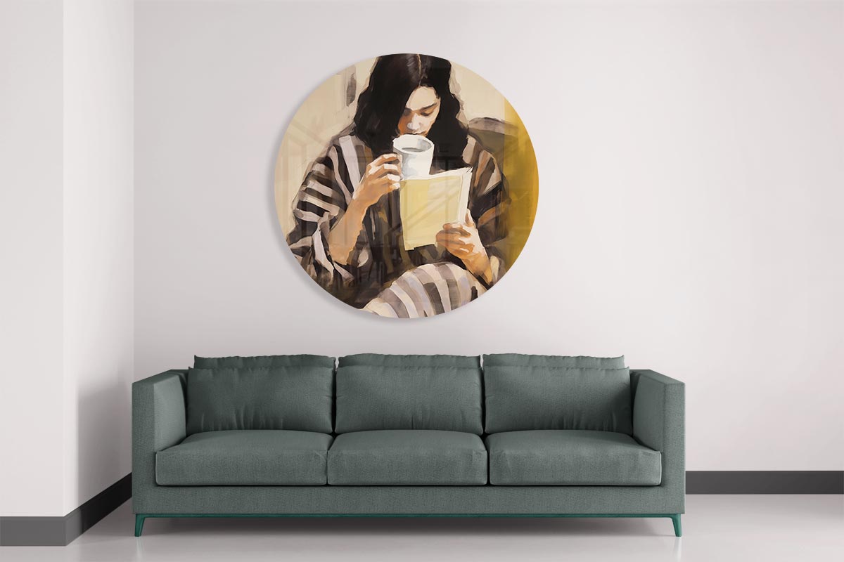 Knusse Leeshoek Muurcirkel-WallArtistic
