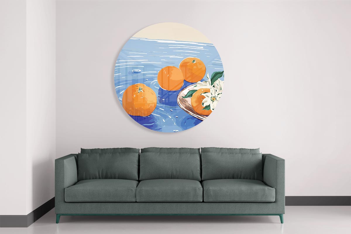 Sunny Citrus Muurcirkel-WallArtistic