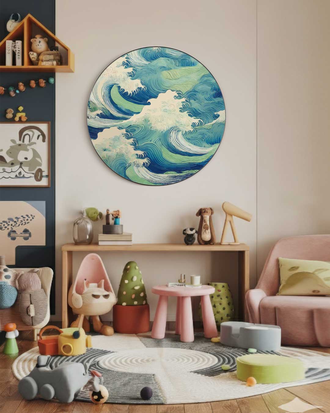 Golvende Blauwe Muurcirkel
