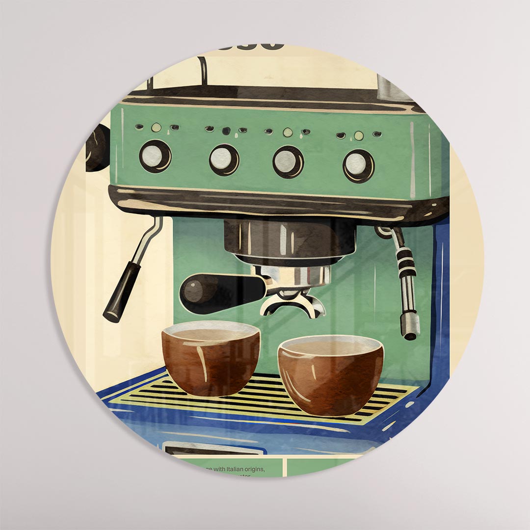 Vintage Espresso Muurcirkel-WallArtistic