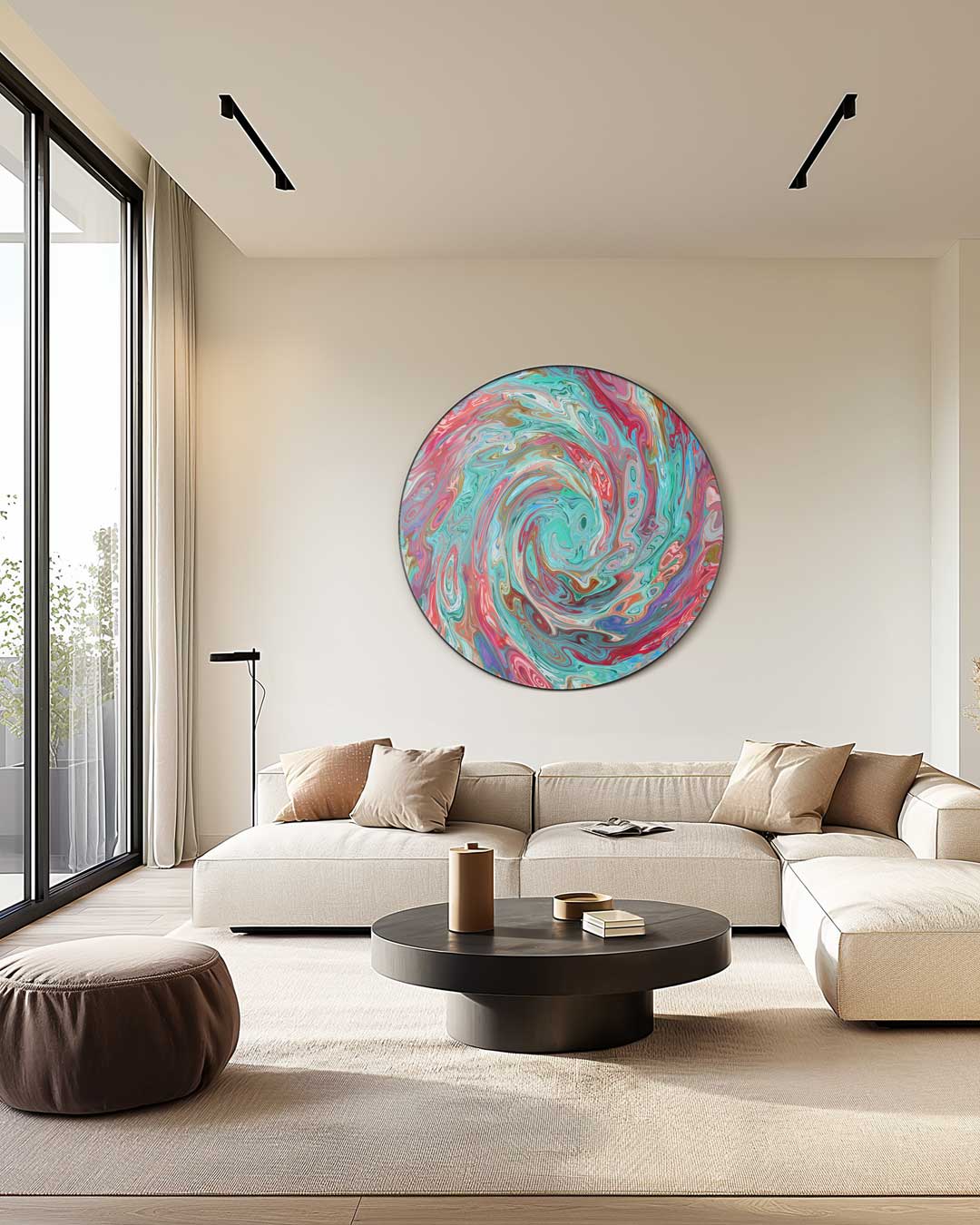 Kleurrijke Werveling Muurcirkel-WallArtistic
