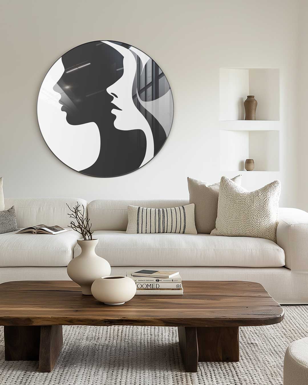 Elegante Vrouwen Silhouet Muurcirkel