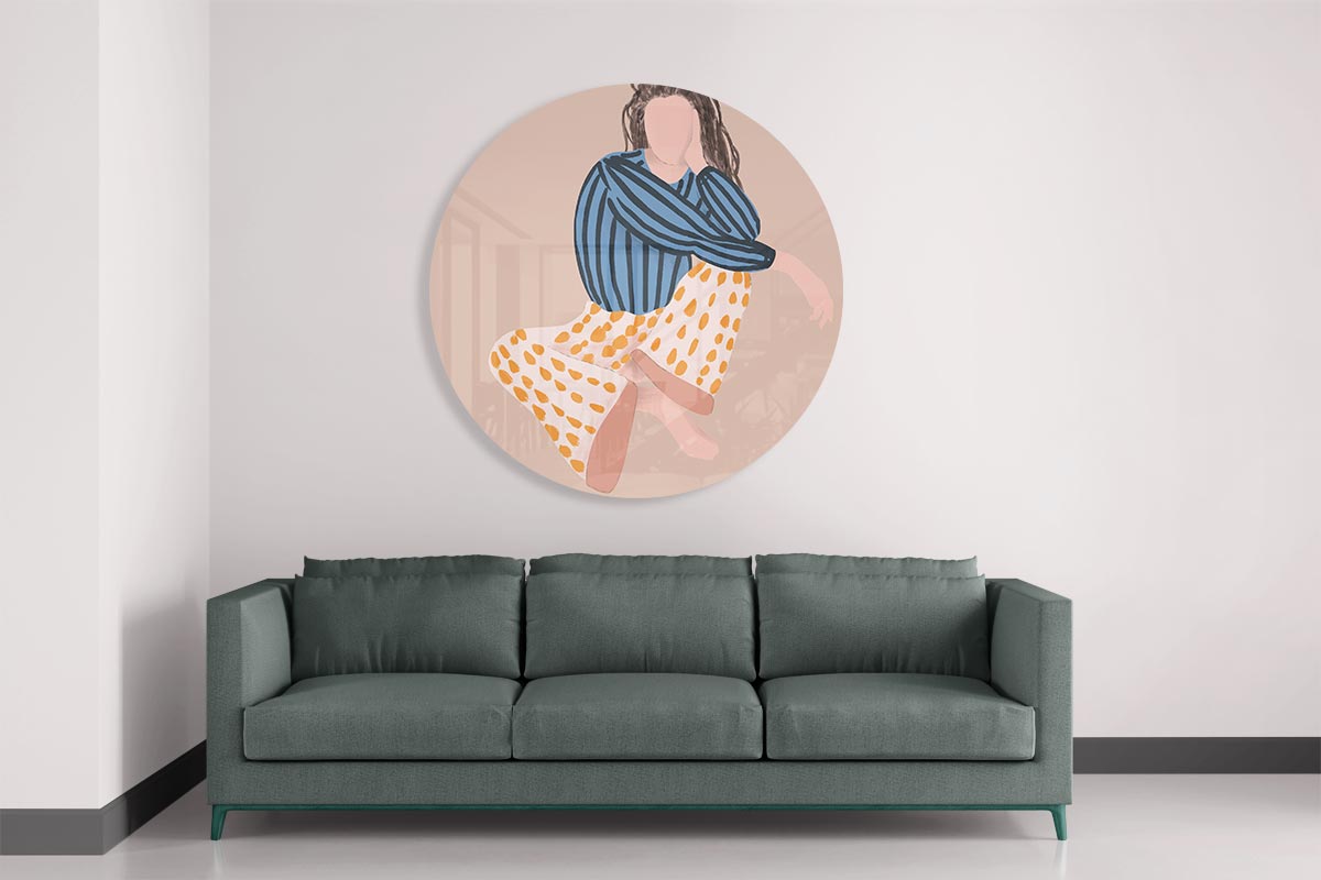 Stijlvolle Vrouwelijke Muurcirkel-WallArtistic
