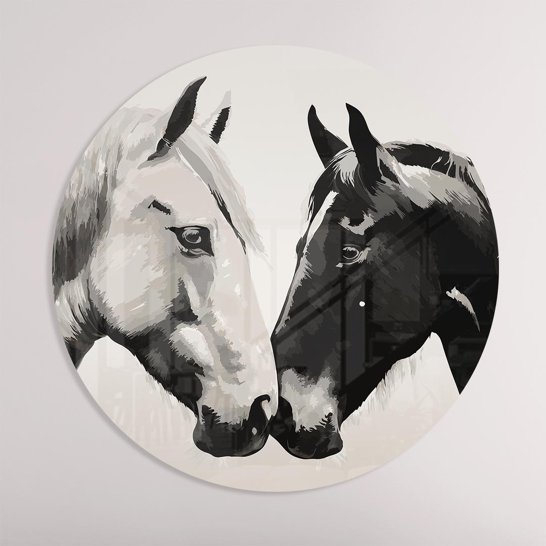 Elegante Paarden Vriendschap Muurcirkel