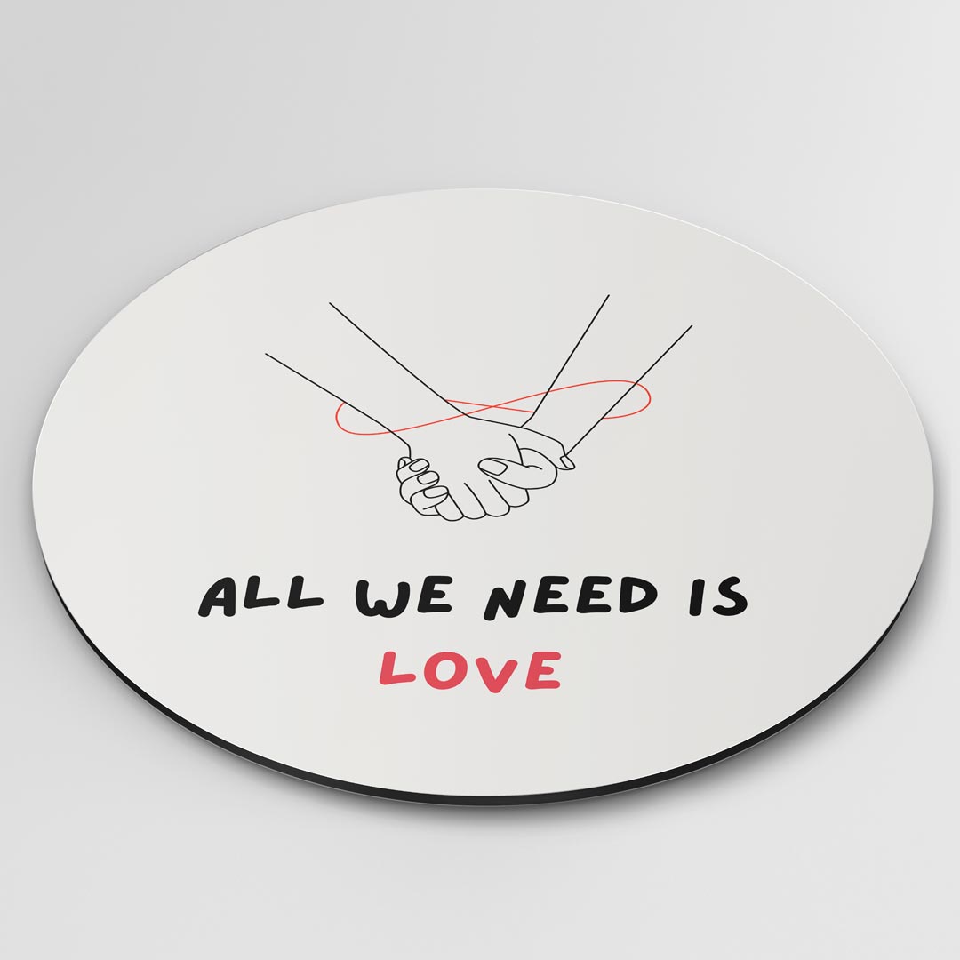 Romantische Muurcirkel All We Need Is Love-WallArtistic