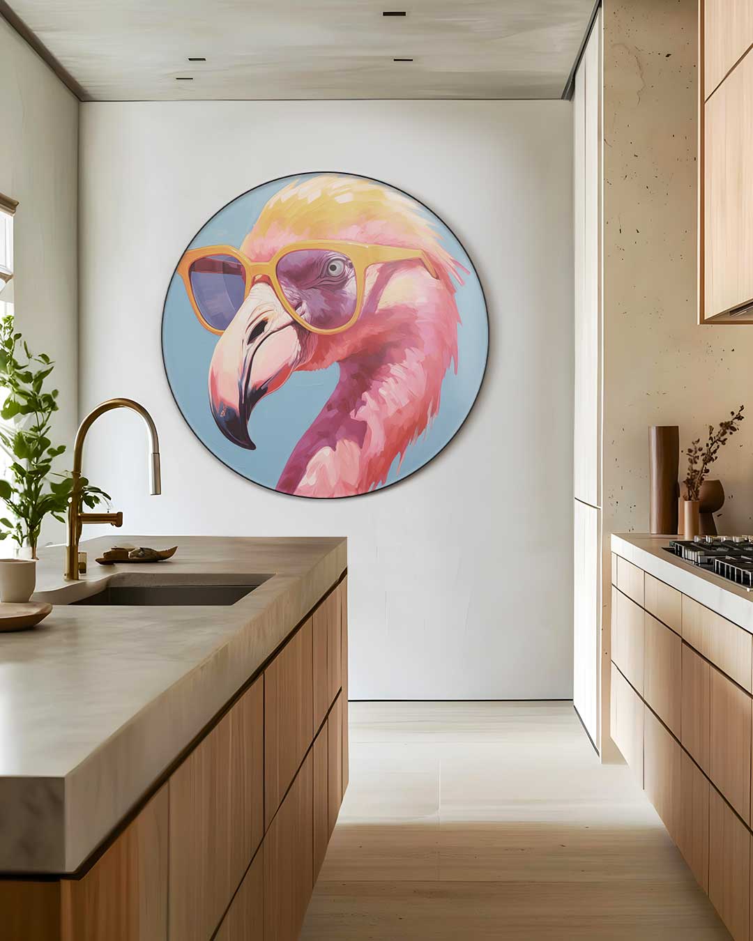 Flamingo Cool Muurcirkel