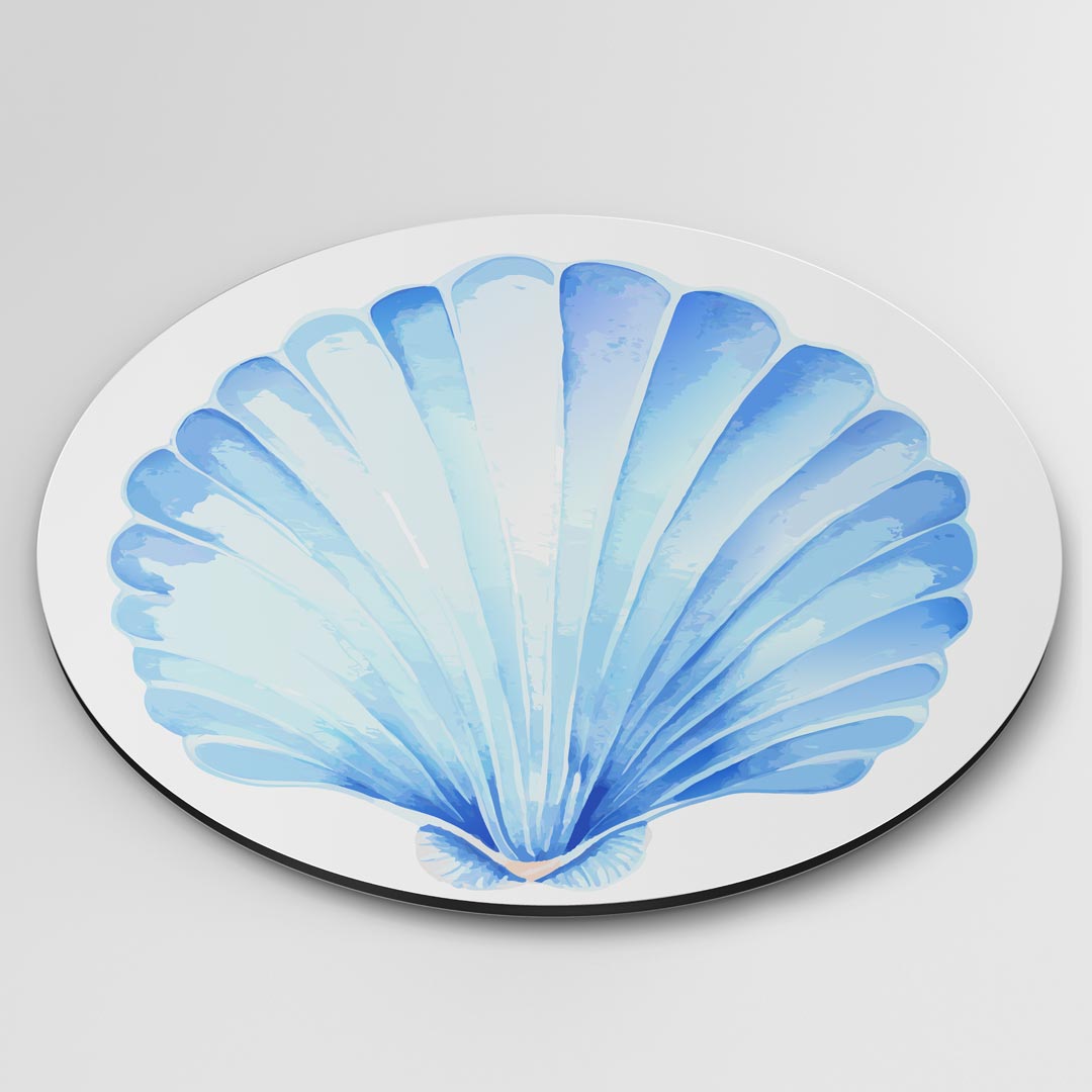 Dromerige Blauwe Schelp Muurcirkel