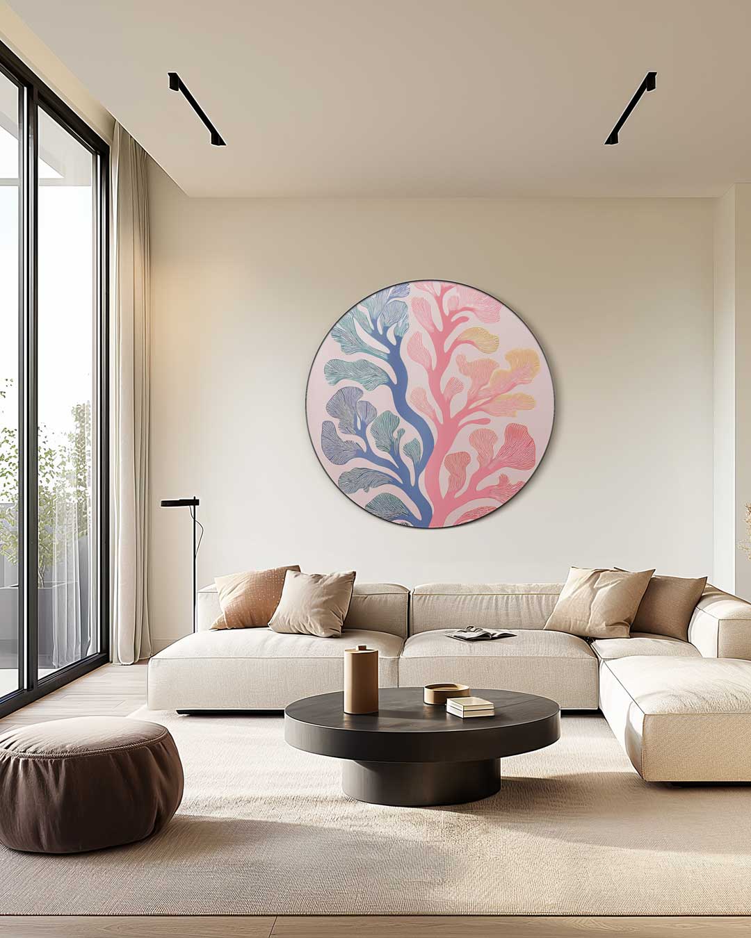 Kleurrijke Botanische Kunst aan de Muur Muurcirkel