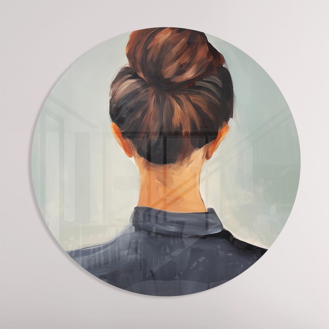 Elegant Haar in Strakke Knot Muurcirkel