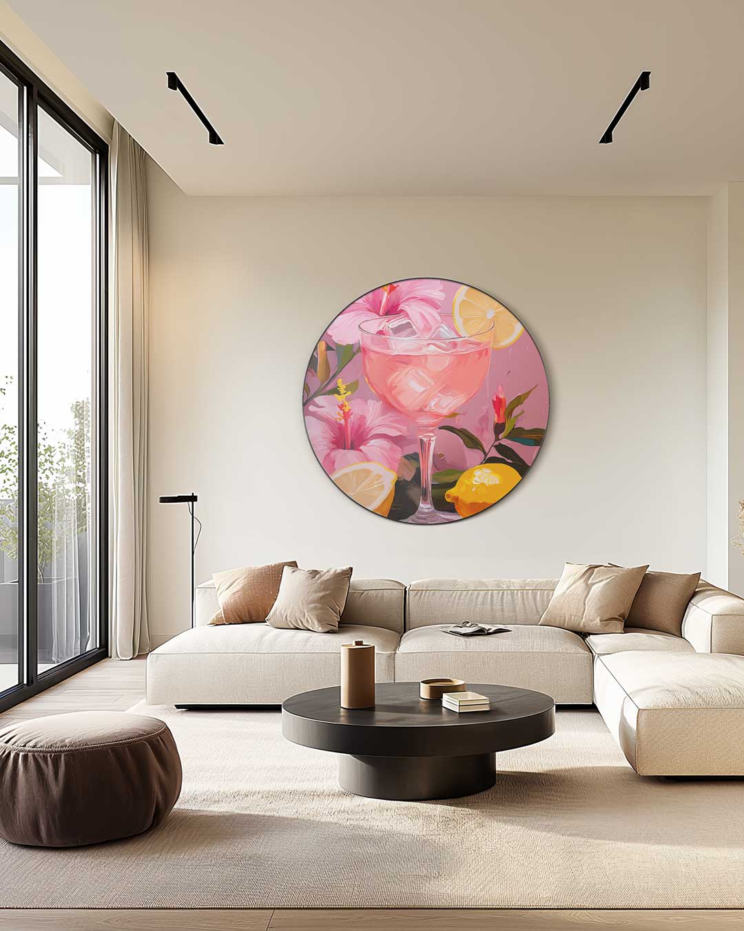 Zomerse Hibiscus Muurcirkel-WallArtistic