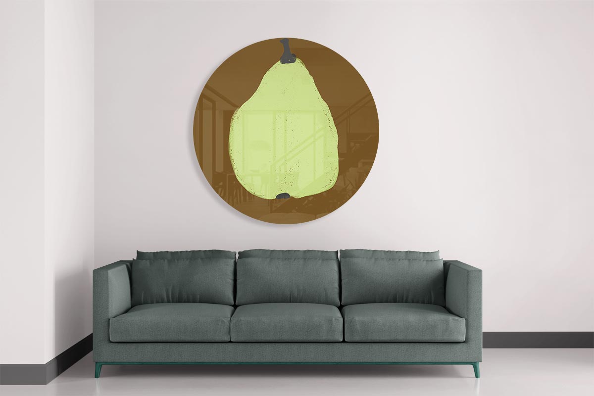 Groene Peer Muurcirkel-WallArtistic