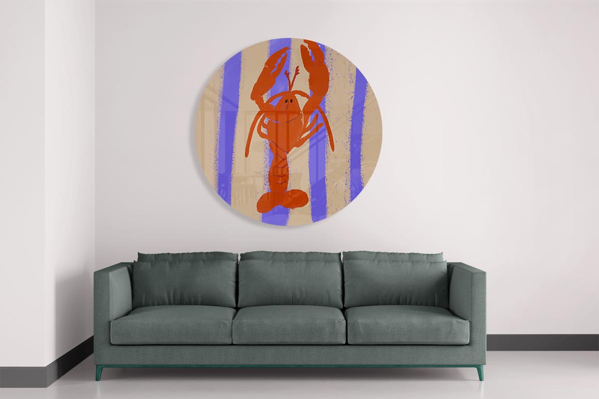 Vrolijke Kreeft Muurcirkel-WallArtistic