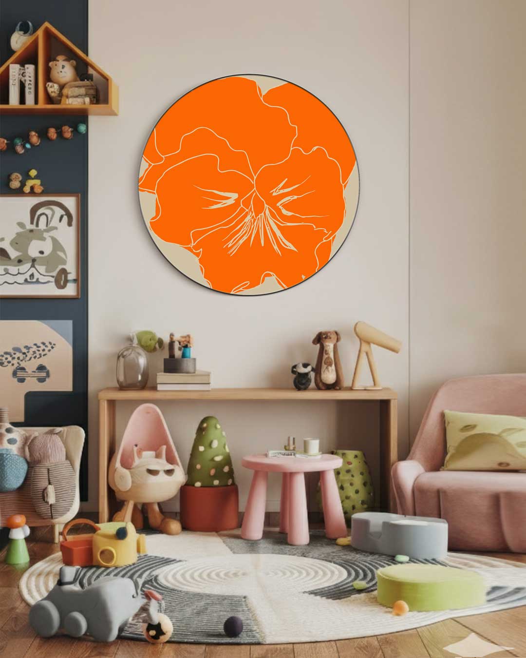 Bloemrijk Oranje Muurcirkel