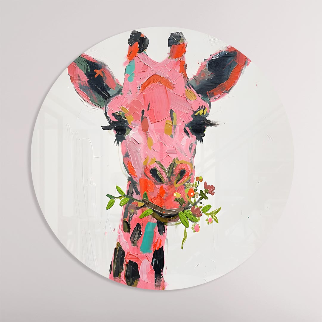Vrolijke Giraffe Muurcirkel
