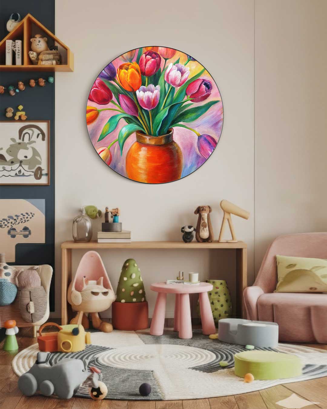 Vrolijke Bloemenmuurcirkel