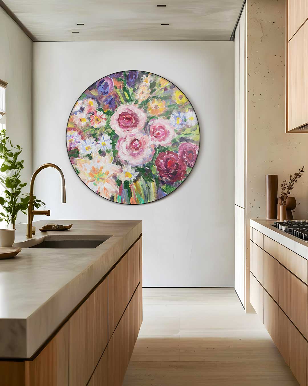 Bloemrijke Muurcirkel-WallArtistic